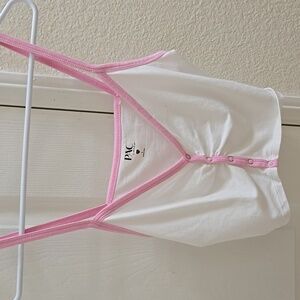 PacSun White and pink tank Size L nwot